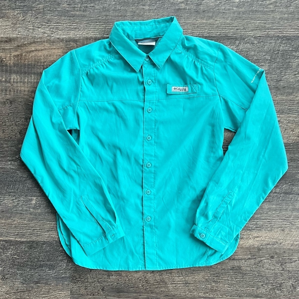 Youth Columbia Tamiami PFG Omni-Shade long sleeve button down medium 10-12